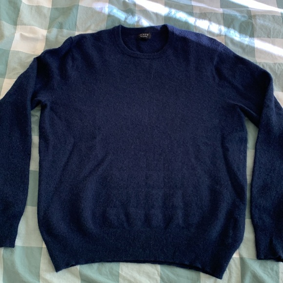 JCrew Dark Blue Navy Cashmere Sweater Size M - Picture 3 of 9